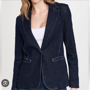 TRUTH BY REPUBLIC Elegant Dark Wash Denim Fitted Blazer NWT Size XS